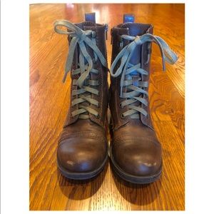 Women’s Vintage Brown Lace up Combat Boots-Size 7